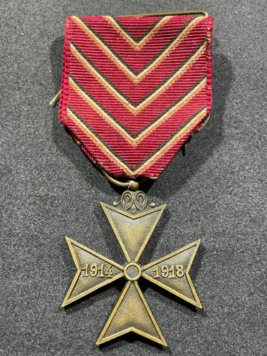 WW1 WWI Imperial Belgian Belgium Army Military Deportees' Cross Medal 1914-1918