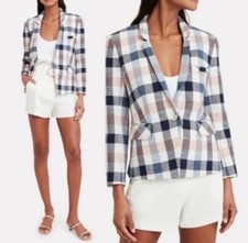 Veronica Beard Plaid Upcollar Schoolboy Dickey Blazer Jacket Size 0 NWOT