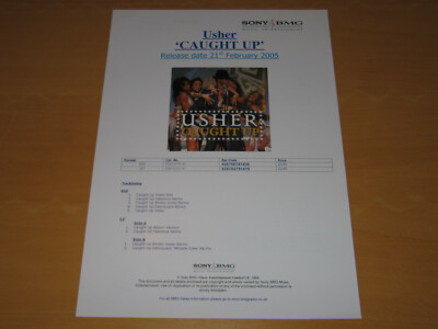 USHER - CAUGHT UP - PROMO DEALER FLYER / PRESS RELEASE