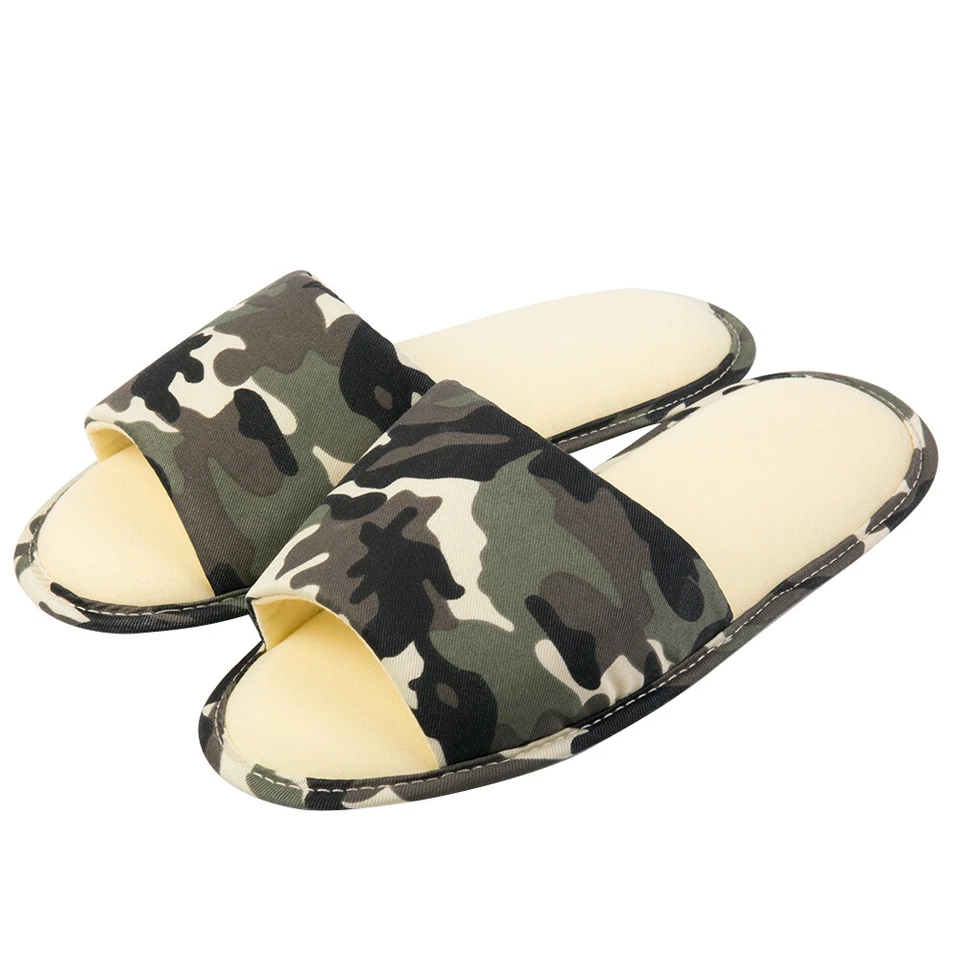 Mujeres Moda Camuflaje Puntera Abierta Zapatillas Suave Suela de Espuma con Memoria Zapatos de Interior Foto 4 de 4