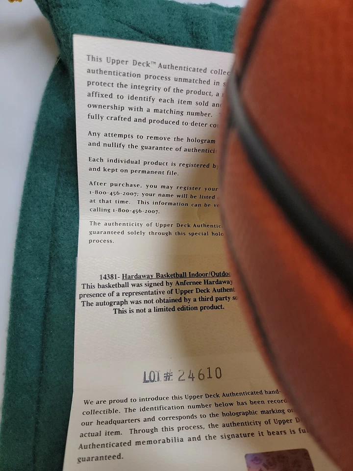 Anfernee Hardaway Penny FIRMADO AUTO Cubierta Superior Tamaño Completo Baloncesto Foto 2 de 4