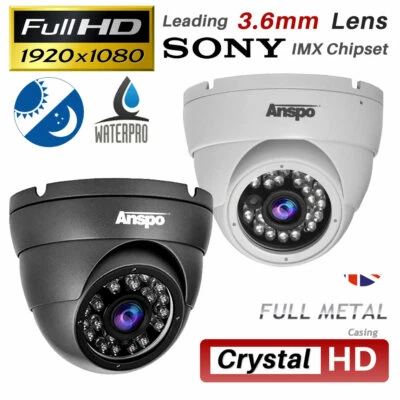 ANSPO CCTV DOME CAMERA OUTDOOR 1080P 2MP 3000TVL HD DIGITAL 20M NIGHT VISION BNC WIRED