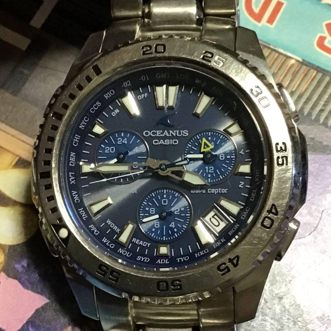 CASIO OCEANUS OCW-650T Titanium Solar Analog Men's Watch from Japan used