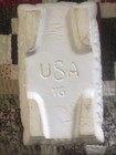 Vintage Art Pottery USA #76 Off White Matte Footed Rectangular Planter Leaves — photo 5