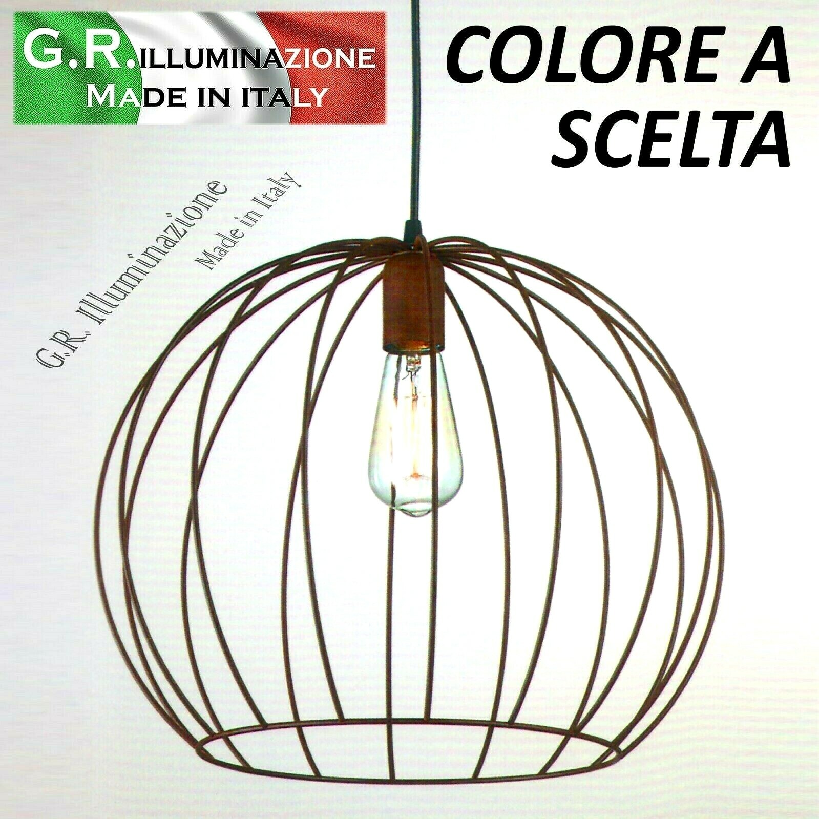 Lampadario a Gabbia Basket Bianco o Corten | Illuminazione Moderna