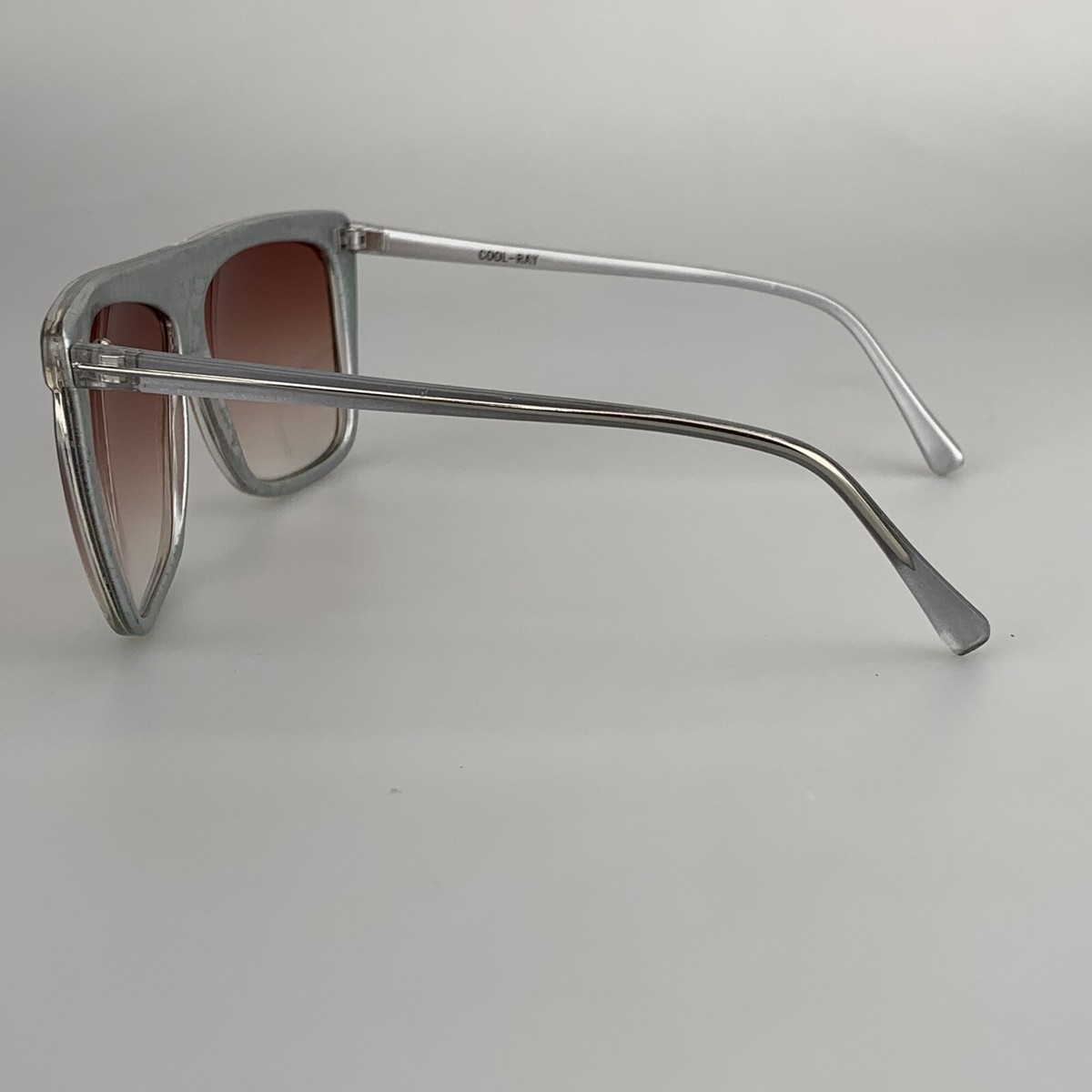Vintage Cool-Ray Sunglasses Flat Top Shield Green Patterned  display picture 3