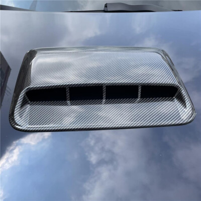 Carbon Fiber Look ABS Car Air Flow Intake Hood Scoop Vent Bonnet Decor Cover