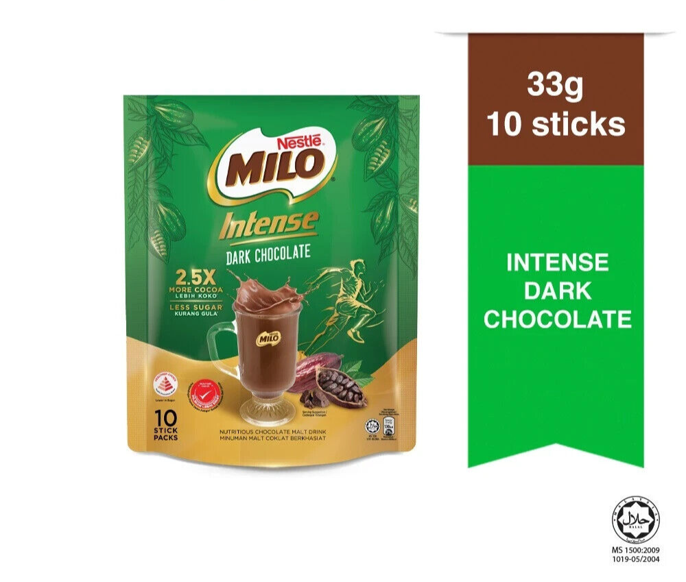 NESTLE| MILO 3 IN 1 INTENSE DARK CHOCOLATE| 33g X 10 STICKS | 330g