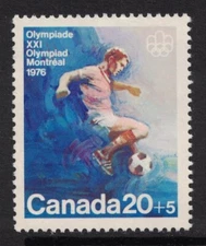 Canada: Scott B12- MNH- 20c + 5c Team Sports: Soccer, 1976- Semi-Postal, mint