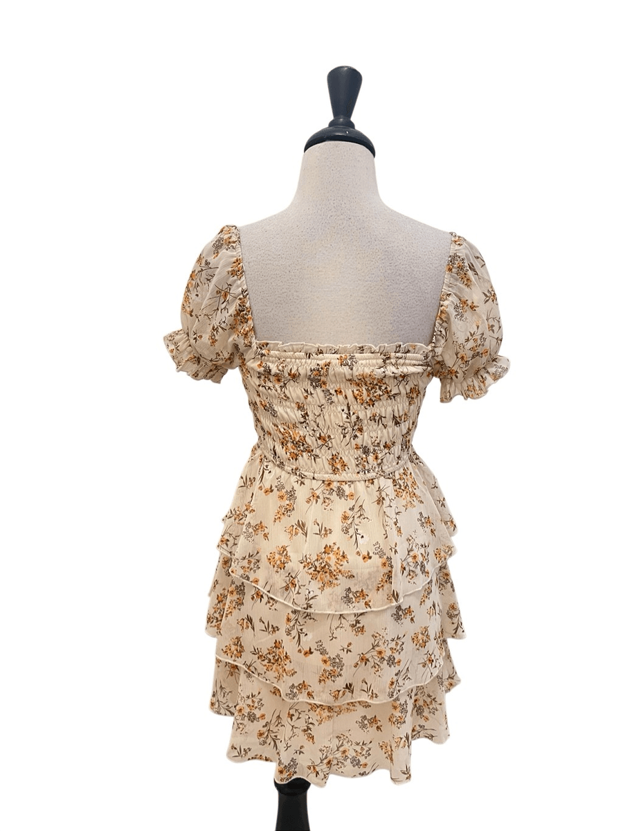 thirty thirty brown floral dress In February Floral Print Midi Dress In Brown Multi FINAL SALE S main image 0