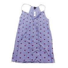 J.Crew Womens Blue White Striped Heart Print Halter Dress H2308 Size S NEW