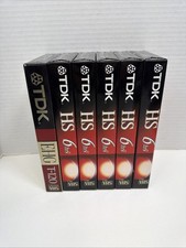 Lot of 6 TDK HS 6 Hours T-120 Blank VHS Tapes New Sealed - Bonus Movie Included