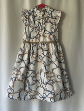 Janie Jack Girls White Sleeveless Equestrian Belted Dress Size 7