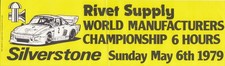 1979 SILVERSTONE 6 HOURS WCM ORIGINAL FENSTERAUFKLEBER BANNER GELO PORSCHE 935