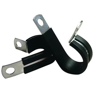 7PC ESSENTRA COMPONENTS SPN-4 Clamp, Fixed, Screw Mount, Steel w/Black Rubb