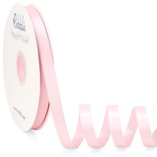 Light Pink Satin Ribbon Double Faced Satin 1/2 Inch x Continuous 100 Yards-Ba...