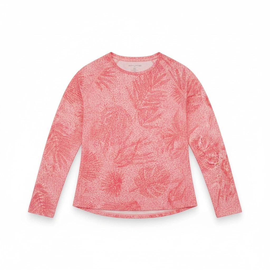 Reel Life Womens Long Sleeve UV T-Shirt Coral L Beach UPF Performance Pullover