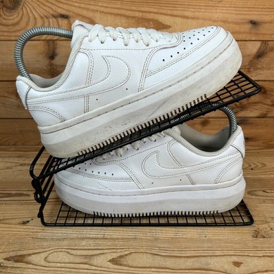 Nike Turnschuhe Damen Größe UK 3,5 Court Vision Alta Weiß Freizeit Plateau Schuhe
