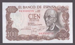 Spanien / Spain; P. 152; 100 Pesetas vom 17.11.1970