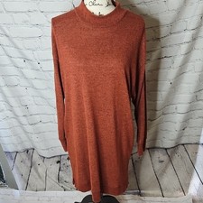 Socialite Long Sleeve Mock Neck Sweater Dress in Rust NWT Size Large