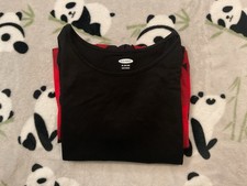 Old Navy Girl s Dress Size XL 14 16 Black Red Plaid Fit Flare 3/4 Sleeve