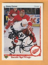 Jimmy Carson Detroit Red Wings AUTO Signed 1990-91 Upper Deck