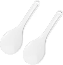 Sliverdew 2PCS Plastic Rice Serving Spoon Paddle, Non-Stick, 7.87 Inch, White 