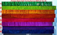 Premium Stabilized Maple Quilt Turning Squares MQS3  1 thru 8