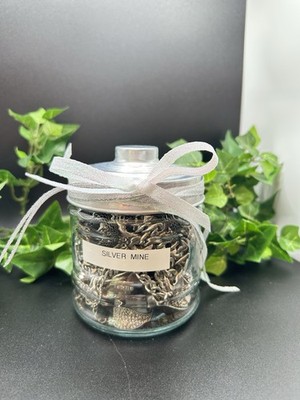 Silver Mine Mystery Jewelry Jar 1 lb 7 oz Wearable Reseller Lot Mixed Vintage