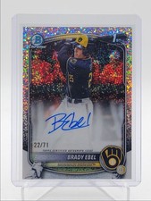 BRADY EBEL 2025 BOWMAN CHROME DRAFT 1ST SPARKLE BREWERS AUTO /71 Q2754