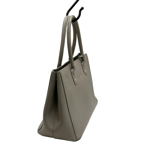 Auth FURLA - Gray Beige Leather Tote Bag - Picture 2 of 8