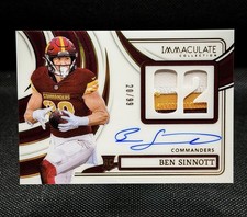 2024 Panini Immaculate Numbers RPA Ben Sinnott 3 Color Rookie Patch Auto /99