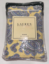 RALPH LAUREN Studio Paisley Pale Yellow KING Size PILLOW SHAM NIP 95 Italy