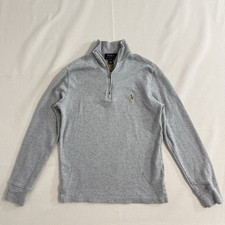 Youth Boys Medium 10-12 Polo Ralph Lauren Grey 1/4 Zip Sweater Pullover M LS