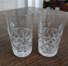 Pair of Vintage Crystal Royal Brierley Bruce Tumblers 4 3/4" Tall