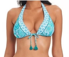 BLEU ROD BEATTIE Women’s Size 6 COOL  Triangle Bikini Swim Top Blue