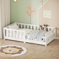 Kinderbett Holzbett Lattenrost Einzelbett Rausfallschutz Bett 70 X 140 Cm Weiß