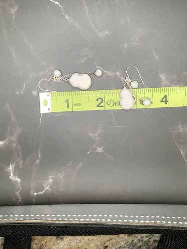 925 Sterling Silber Labor Opal und Perle Ohrhänger 5 g - Bild 6 von 6