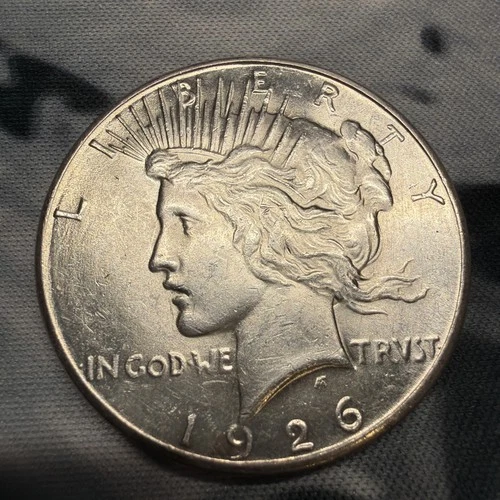 1926 S PEACE SILVER DOLLAR UNGRADED! BEAUTIFUL COIN! AU/UNC