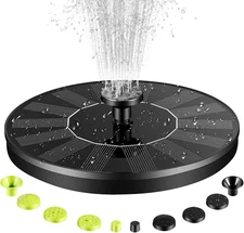 Solar Bird Bath Fountain Pump, Upgrade 1.4W Solar Water Fountain with 10 Nozzles