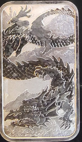2023 Dragon Zodiac Australia Lunar Perth Mint Bullion-0.999 Silver 1 Oz Art Bar