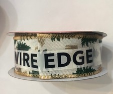 1.5  x 30ft Wired Edge Ribbon. Evergreen And ReindeerChristmas Holiday
