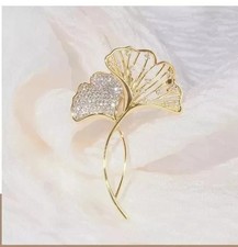 2.5CT Round Lab Created Diamond Women Wedding Brooch Pin 14K Yellow Gold Finish