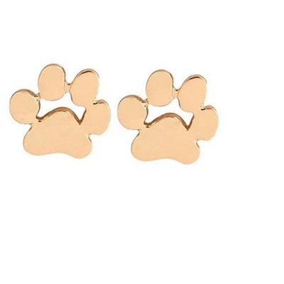 Frauen Geschenke Messing Elektroplate Ohrstollen Hund Footprint () Ohrstolme