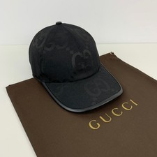 Gucci GG Monogram Jumbo Jacquard Canvas Baseball Cap Hat Black Size M