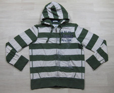 Vintage Y2K American Eagle Full Zip Hoodie Men's L Eagle Fleece Stripe