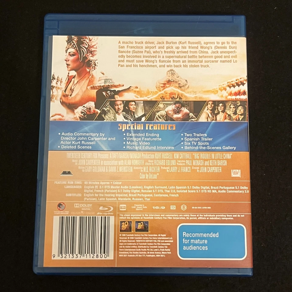 Big Trouble In Little China | Blu-Ray | 1986 | Action | Kurt Russell | VGC - image 2 of 3