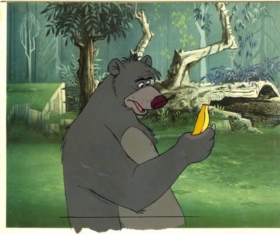 Original Production Cel (Disneyland Art Corner Piece) of Baloo from Jungle Book