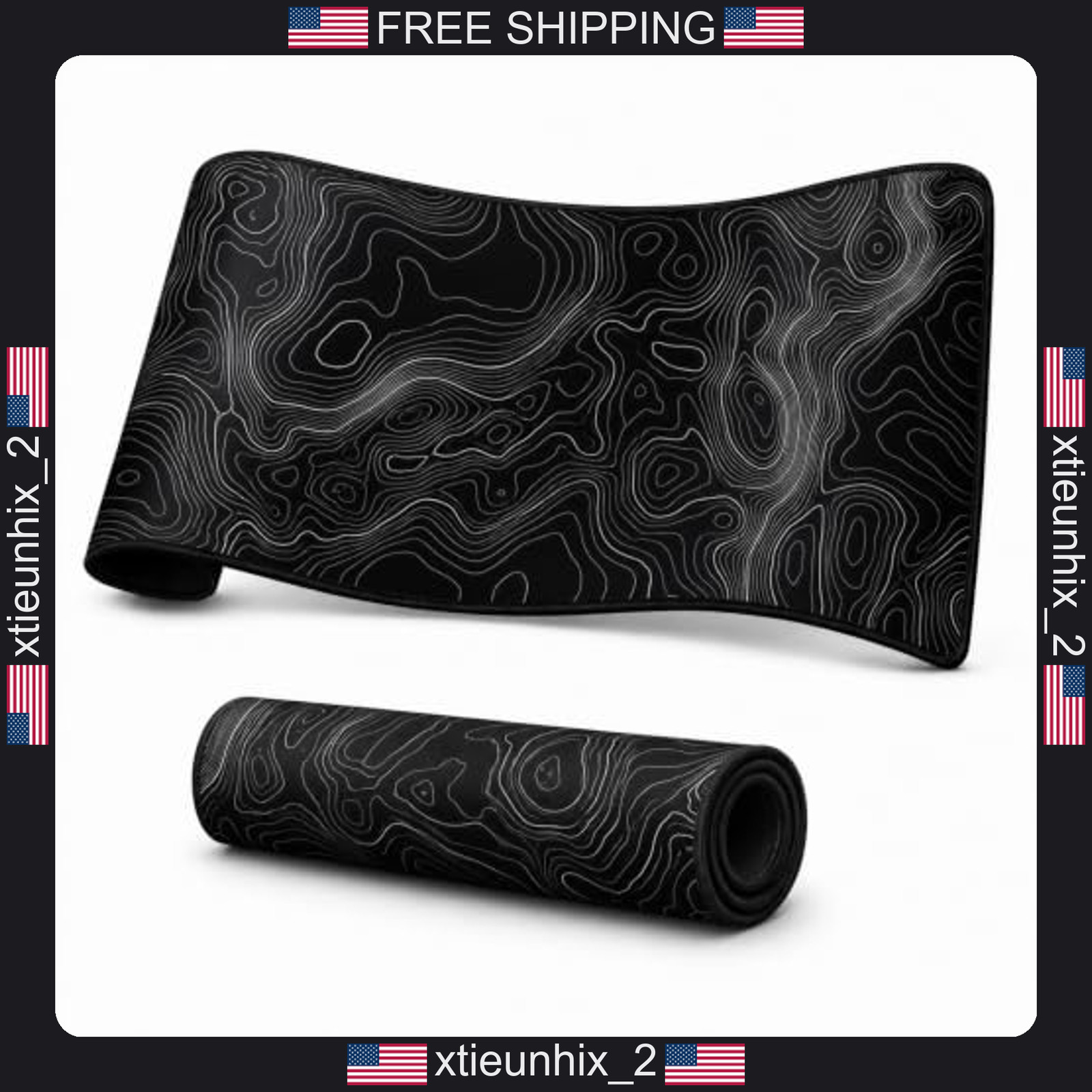 Gaming Mouse Pad 31.5x11.8 Inch Extended Black White Micro-Weave Cloth