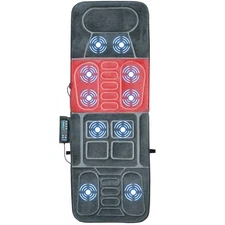 Costway Foldable Massage Mat Full Body Massager w/ Heat & 10 Vibration Motors